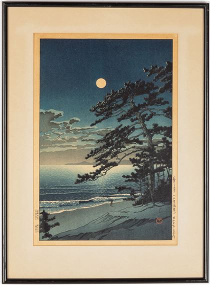 Spring Moon at Ninomiya Beach by Hasui Kawase, 1932