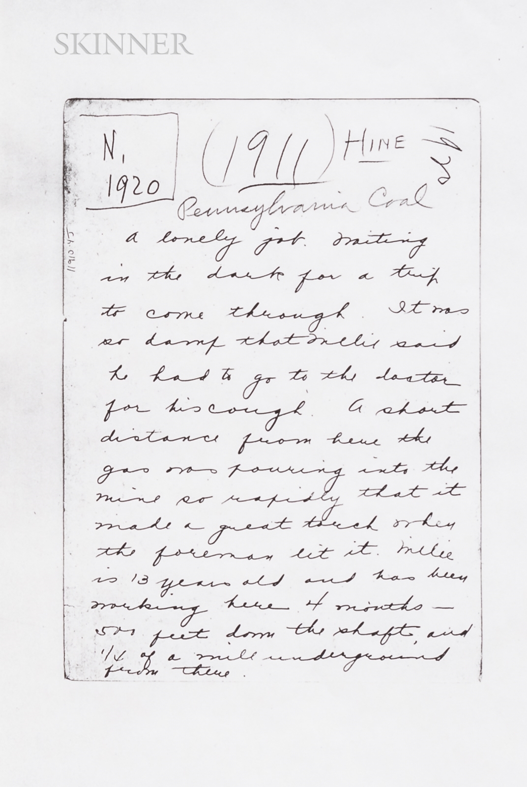 Lewis Hine Pennsylvania Coal Mining Nipper (1911) MutualArt