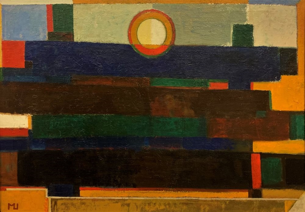 Artwork by István Moldován, Fence, Made of oil, canvas