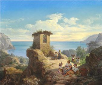 Italian landscape at Salerno Bay - Frederik Ludwig Storch