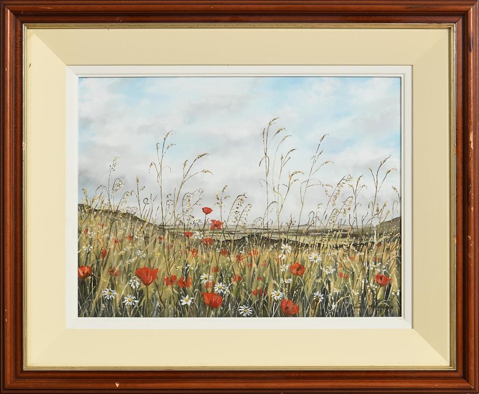 Artwork by Michael Monaghan, Summer Poppies, Made of oil on canvas board