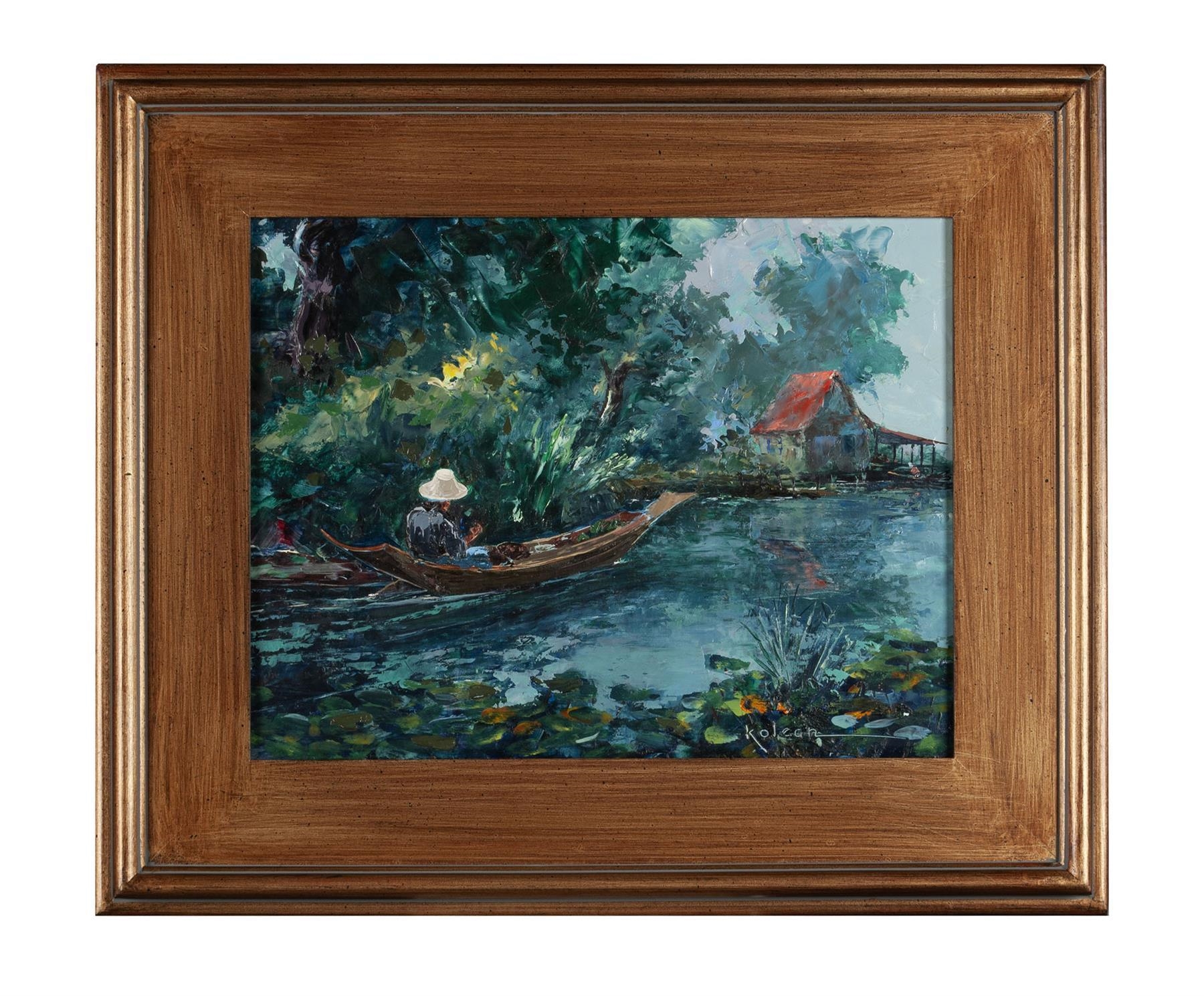 Artwork by Peter Kolean, Merchant of Bangkok, Made of Oil on board