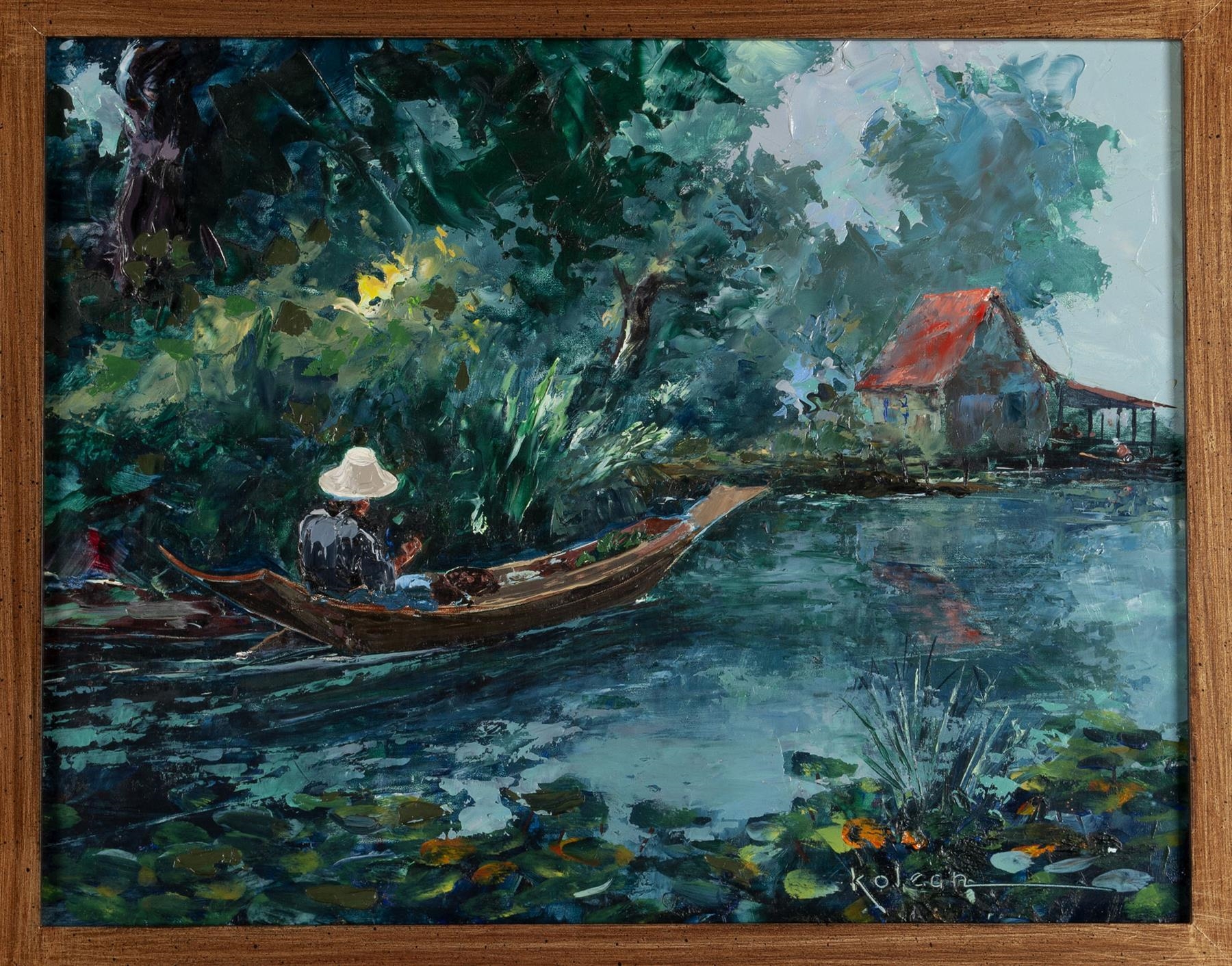 Artwork by Peter Kolean, Merchant of Bangkok, Made of Oil on board