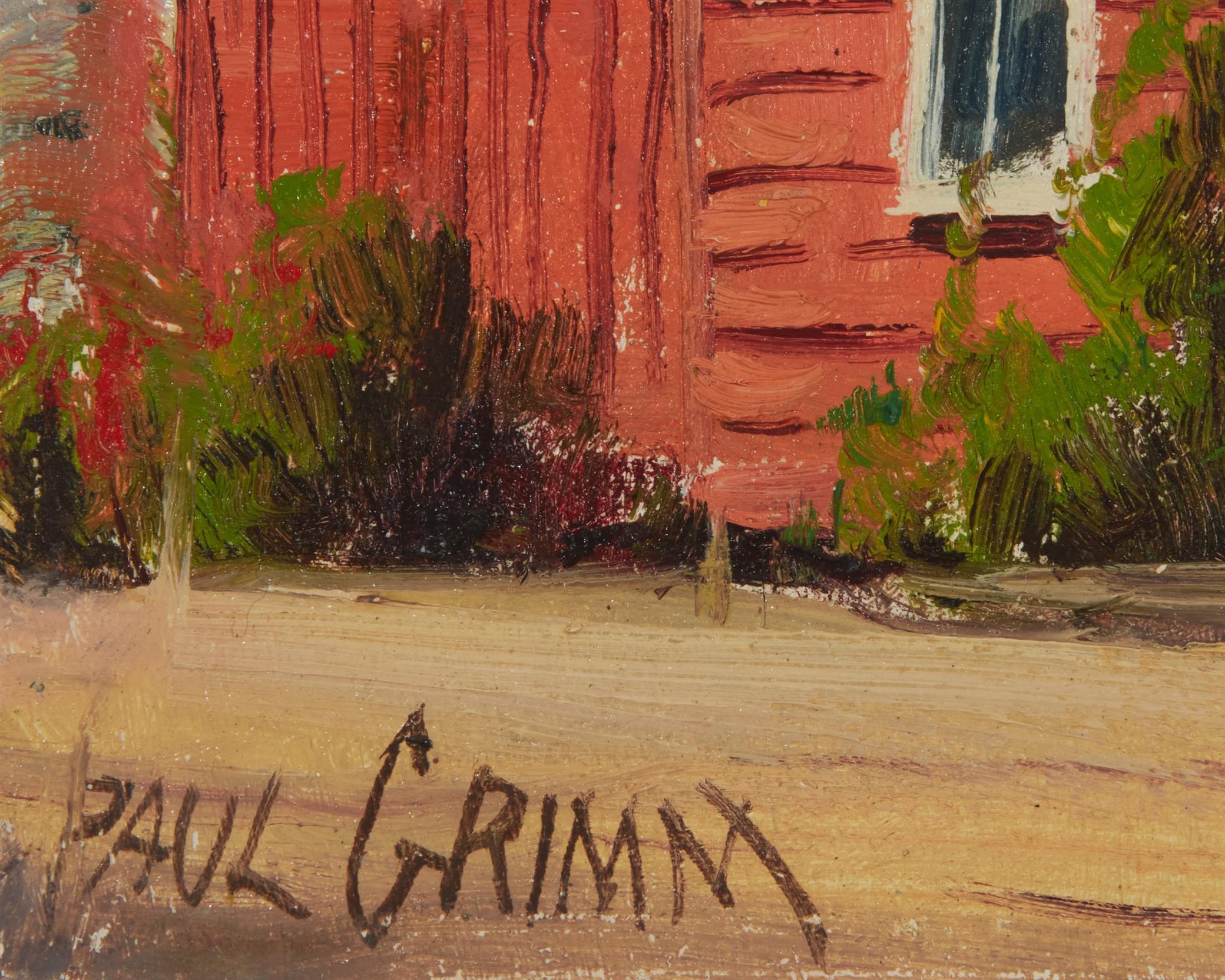 Artwork by Paul Grimm, "Little Red School House,", Made of Oil on canvas