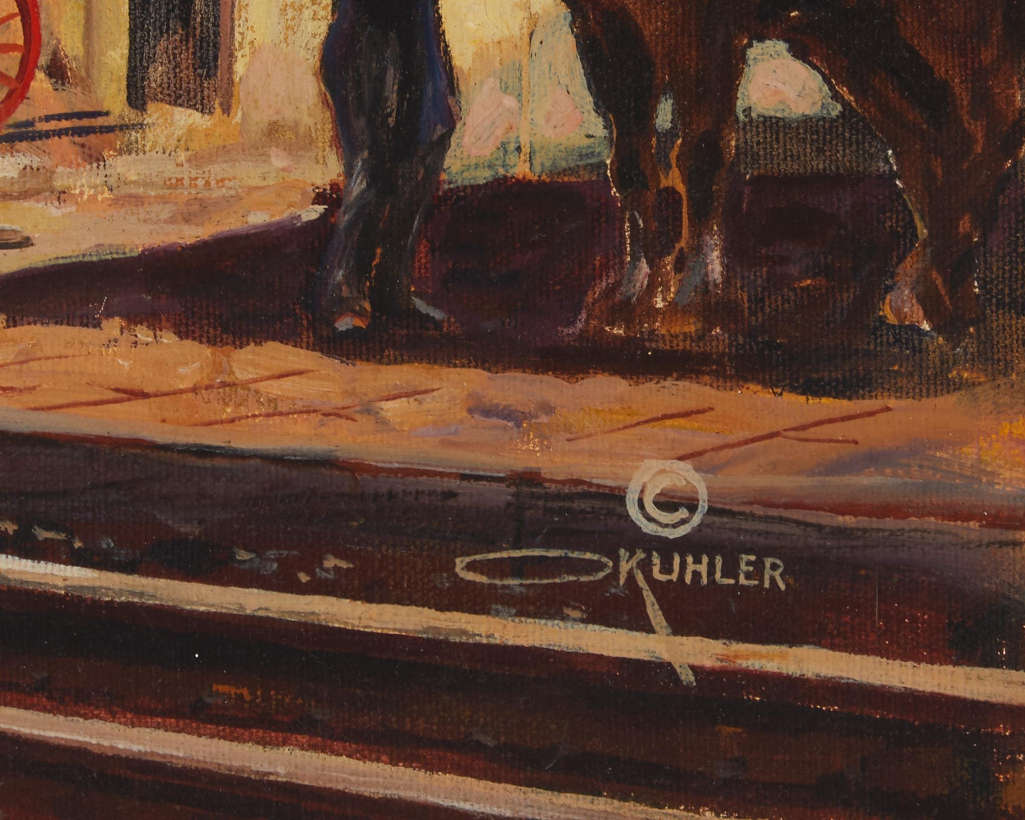 Otto Kuhler | Train station with figures | MutualArt