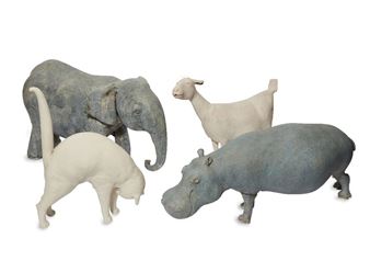 four studio pottery animals - Zoe Whiteside