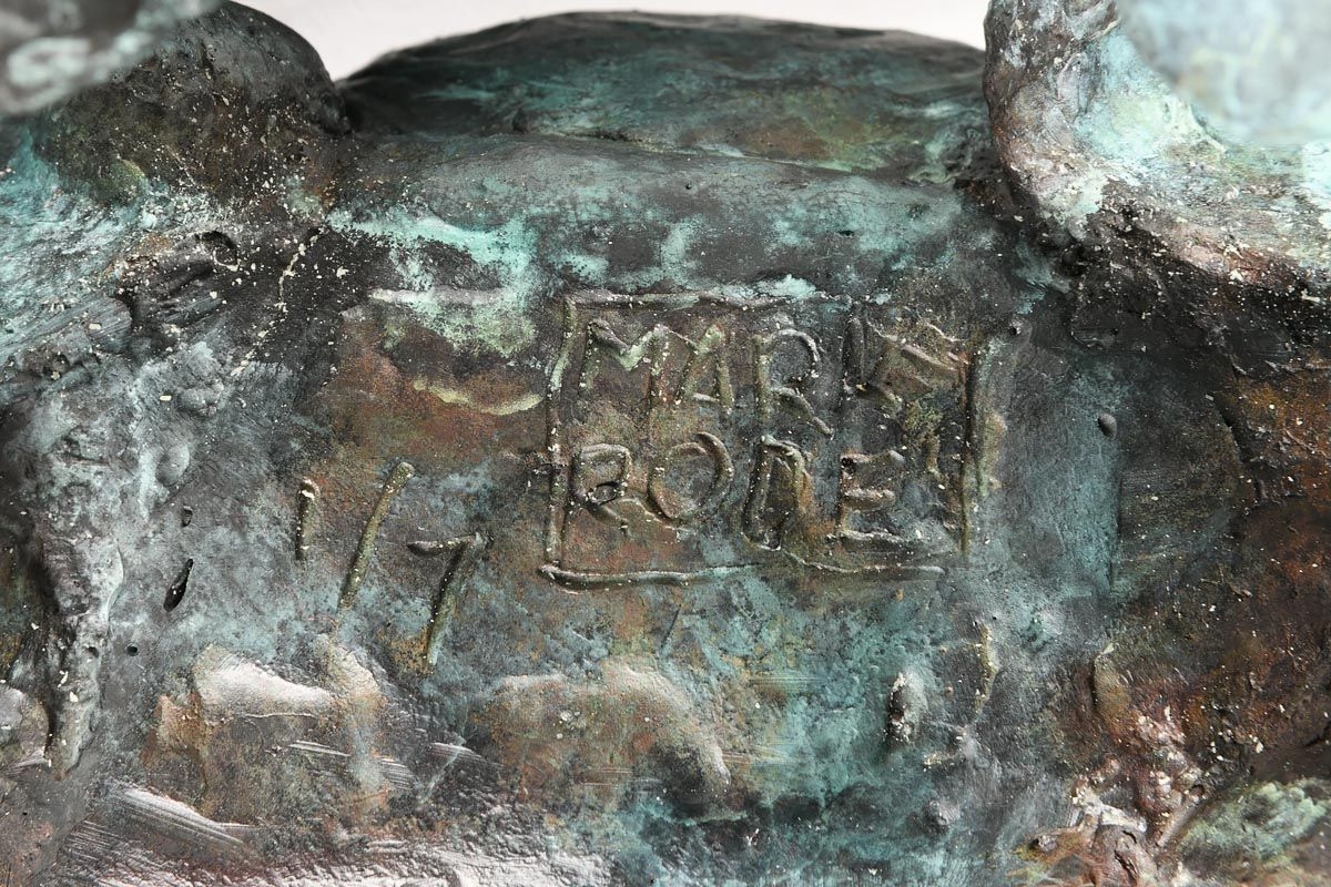 Artwork by Mark Rode, Charging Elephant, Made of bronze