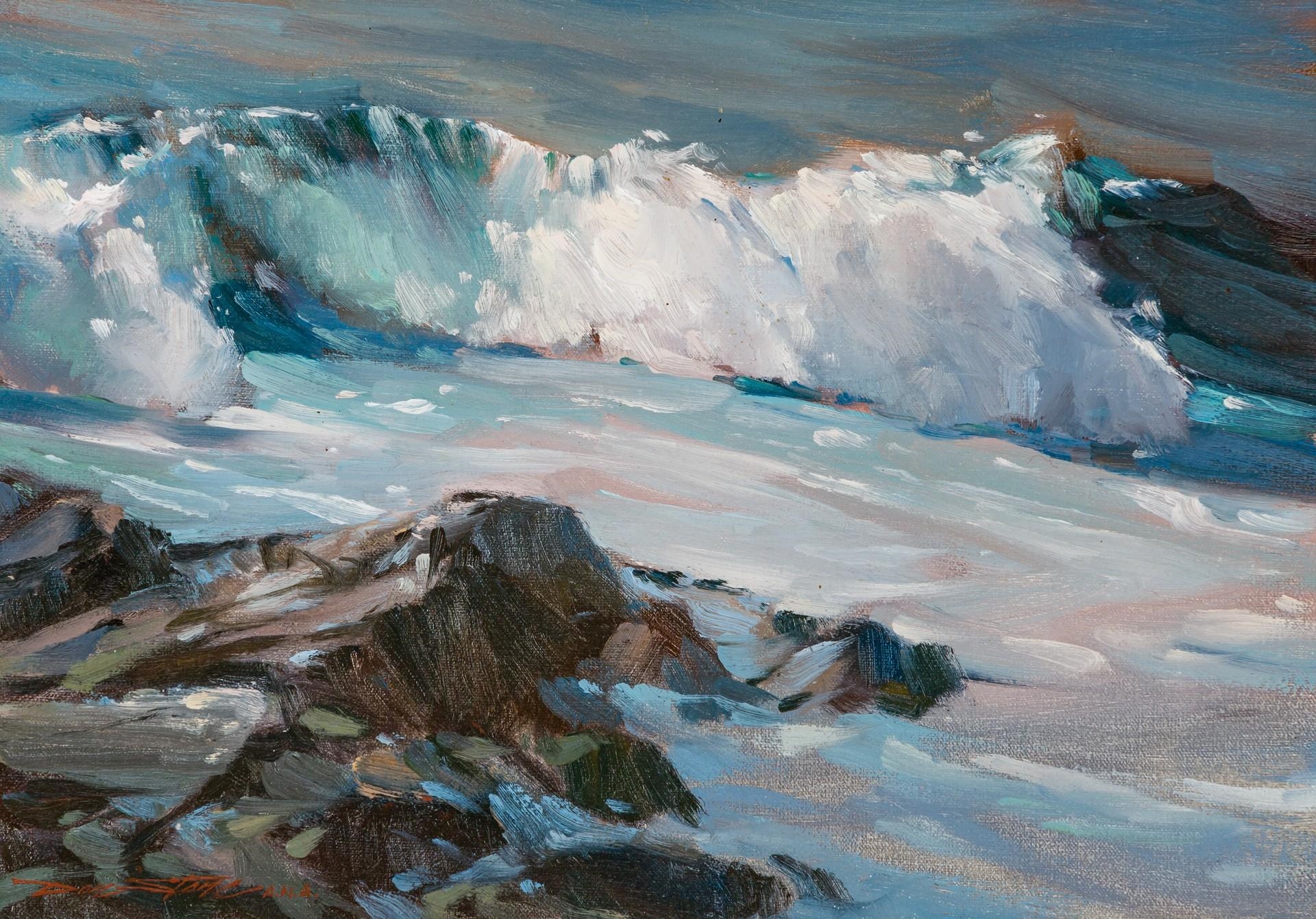 Artwork by Don Stone, "Incoming Wave", Made of oil on canvas