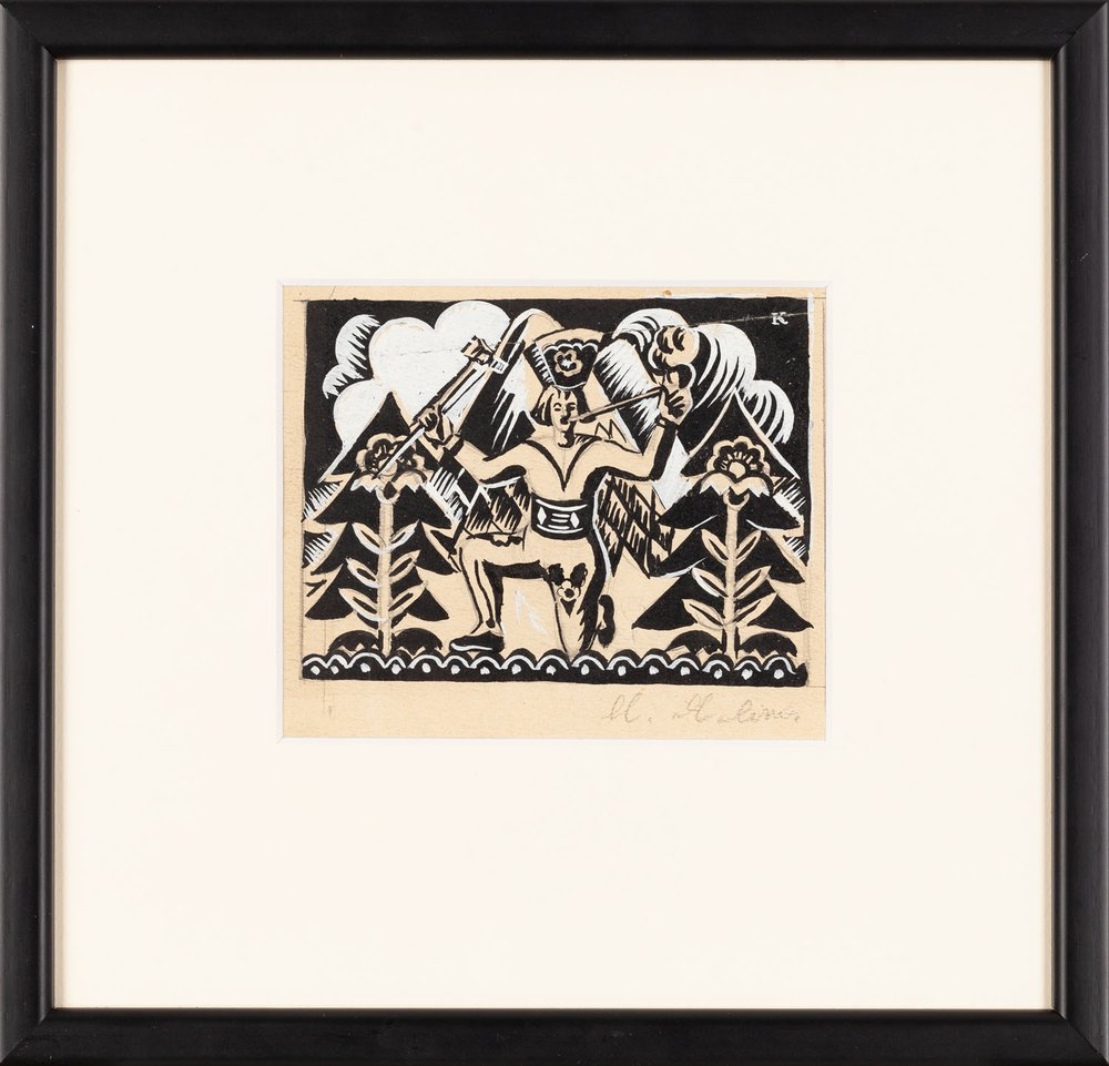 Artwork by Marian Malina, Highland robber, Made of gouache/paper