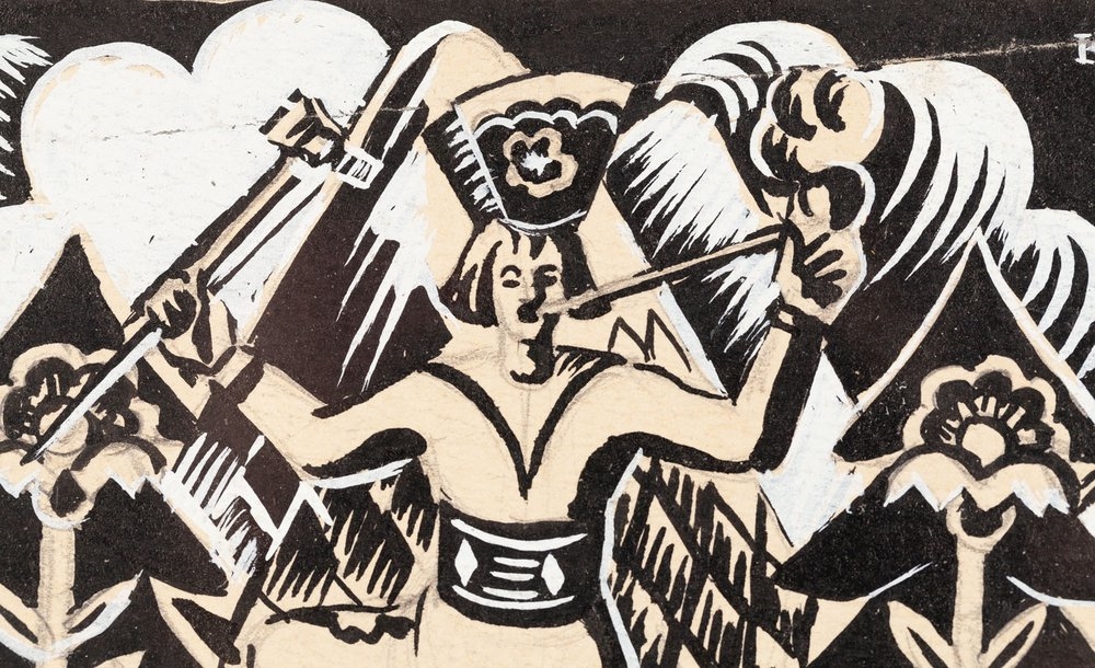 Artwork by Marian Malina, Highland robber, Made of gouache/paper