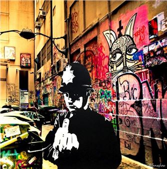 Policeman Street Graffiti - Monakoe