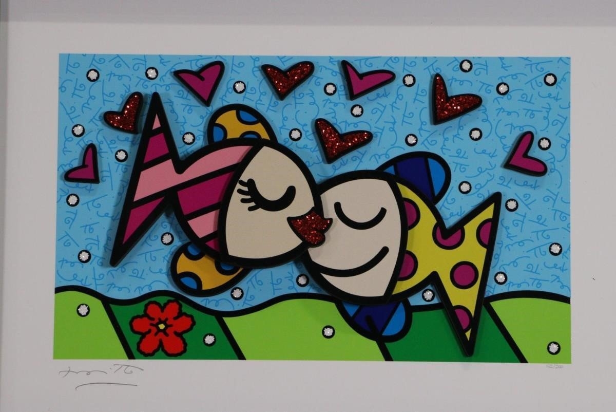 Romero Britto | ROMERO BRITTO DEEP LOVE SCULPTOGRAPH (2020) | MutualArt