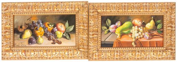 pair of fruit still lifes by Florin Stefan