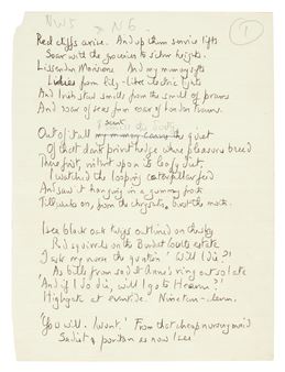 Five autograph manuscript and typescript poems - John Betjeman