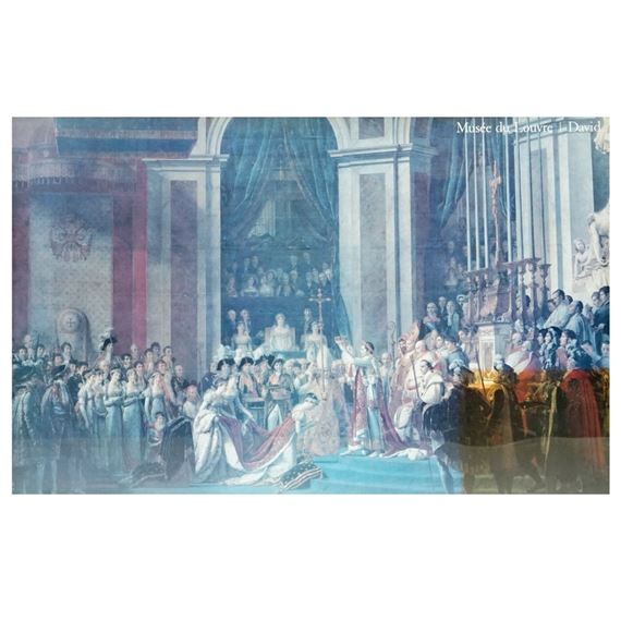 Framed Musee du Louvre Print of the Coronation of Napoleon by Jacques-Louis David