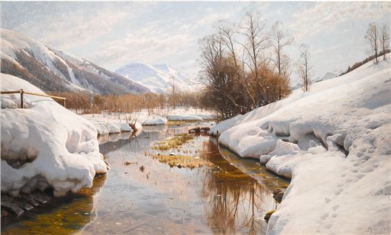 Winter Sun in the Engadin by Peder Mork Monsted, 1914