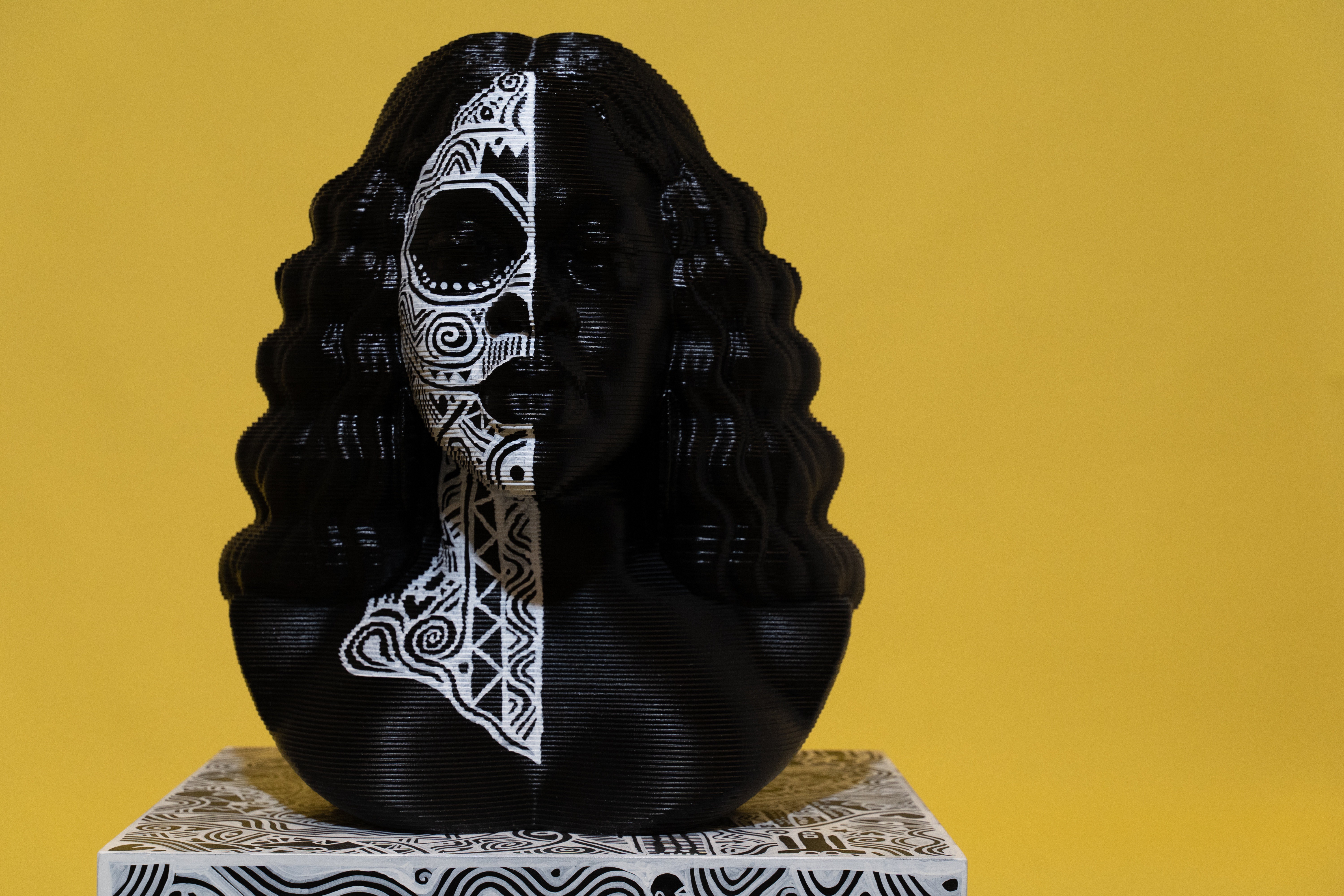 Artwork by Laolu Senbanjo, Chris Carnabuci, Breonna: Oya (kí èmí wa gùn kí ikú wa kúrú), Made of acrylic on CNC Cut Plywood