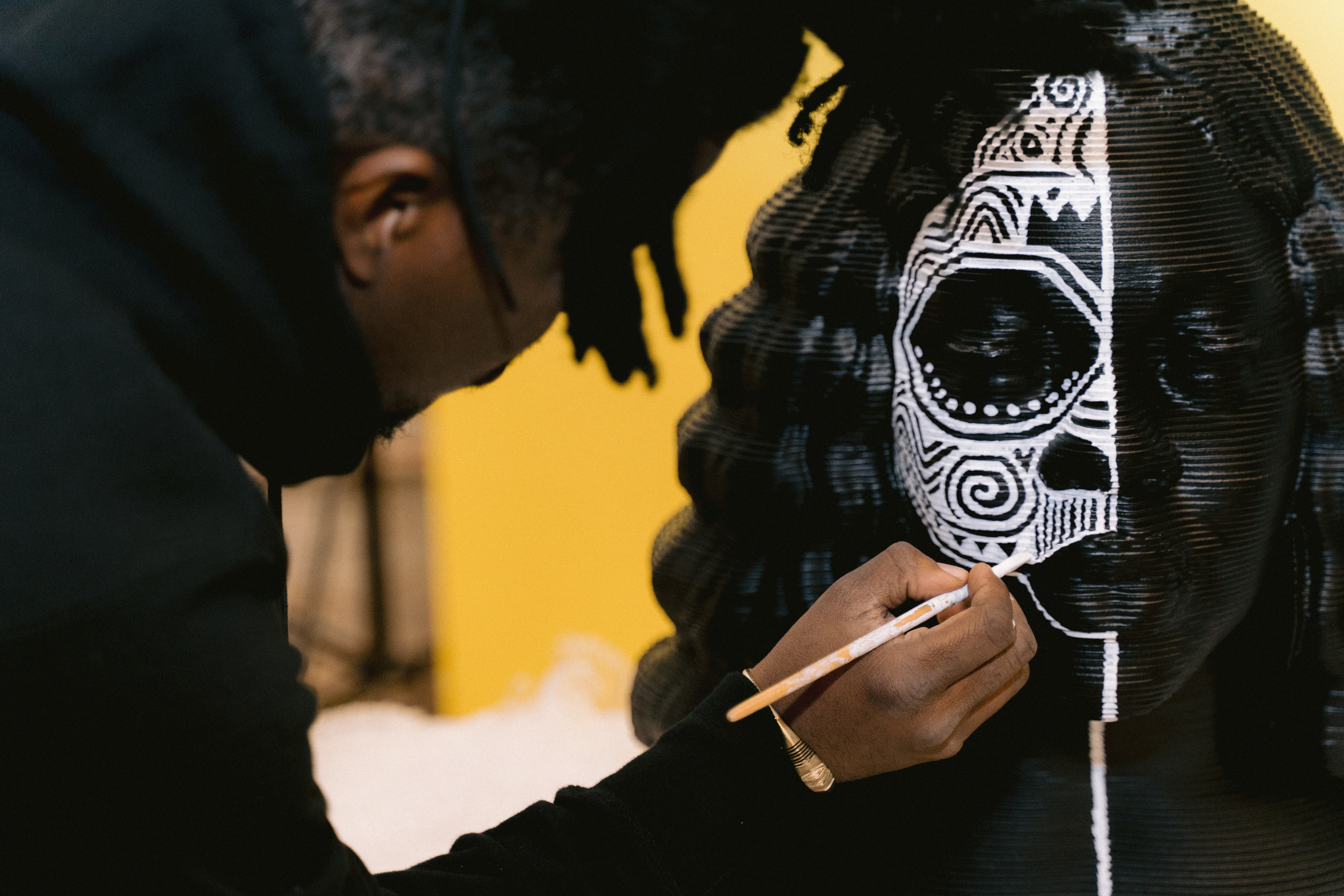 Artwork by Laolu Senbanjo, Chris Carnabuci, Breonna: Oya (kí èmí wa gùn kí ikú wa kúrú), Made of acrylic on CNC Cut Plywood