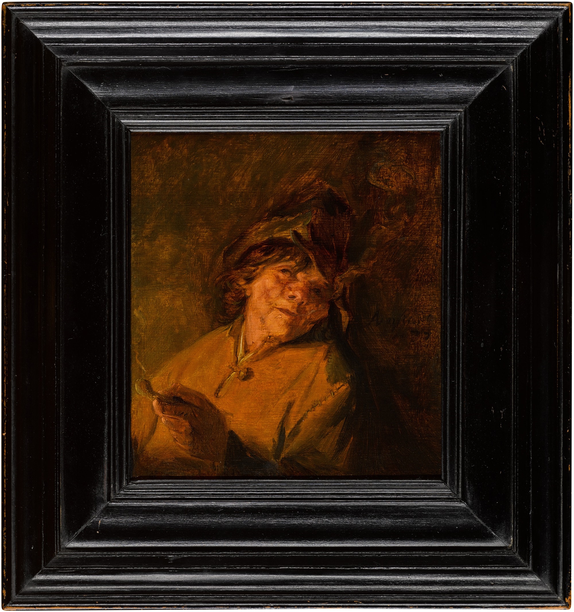 Artwork by Adriaen van Ostade, A peasant smoking a pipe, Made of oil on panel