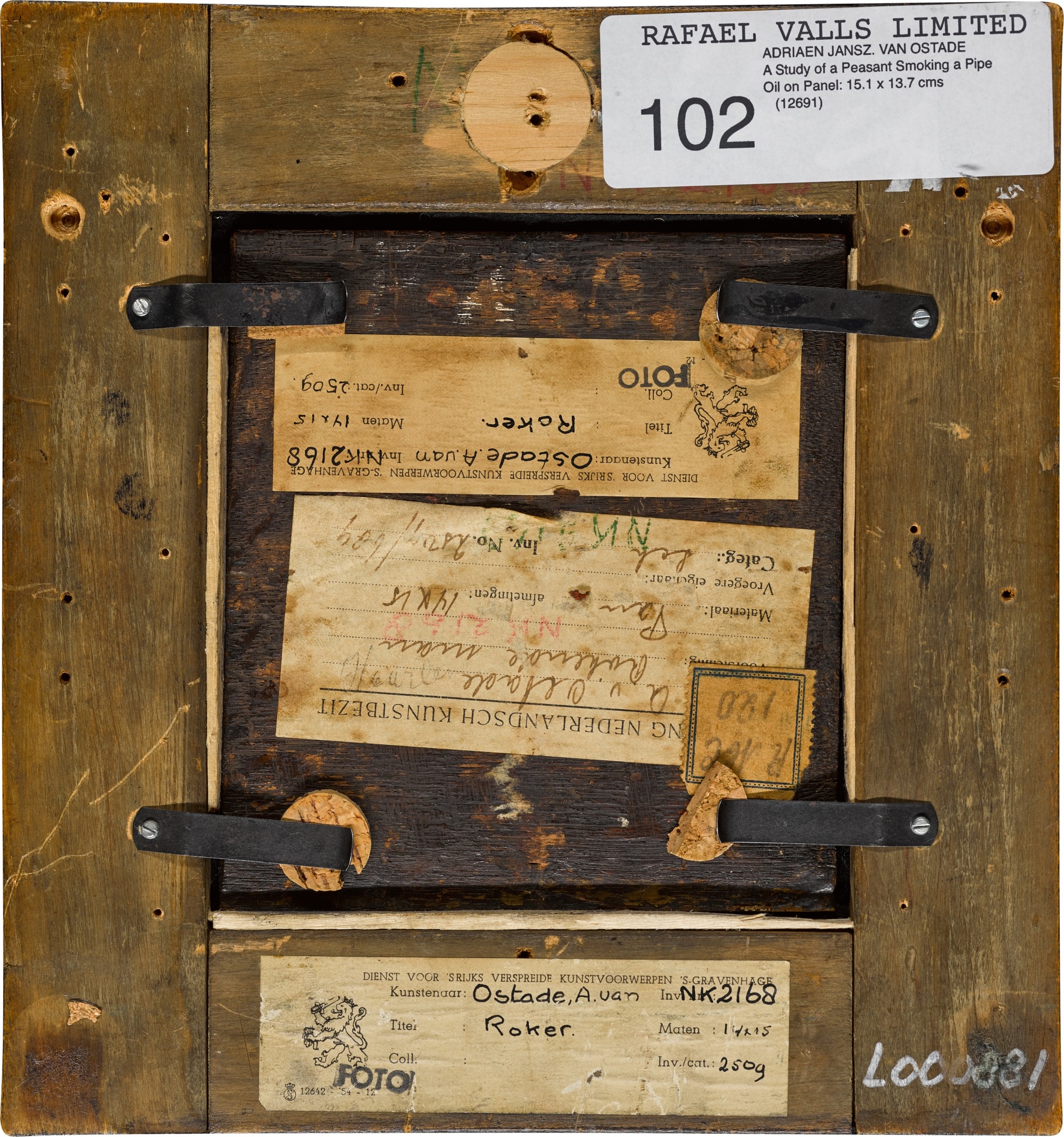 Artwork by Adriaen van Ostade, A peasant smoking a pipe, Made of oil on panel