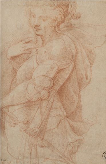Study of a female figure in armor, possibly Minerva by Parmigianino