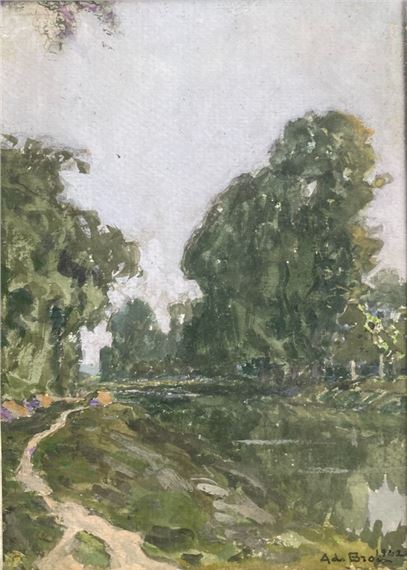 PAYSAGE À LA RIVIÈRE by Alexis De Broca, 1942