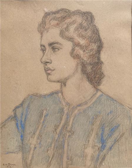 PORTRAIT DE DAME by Alexis De Broca, 1942