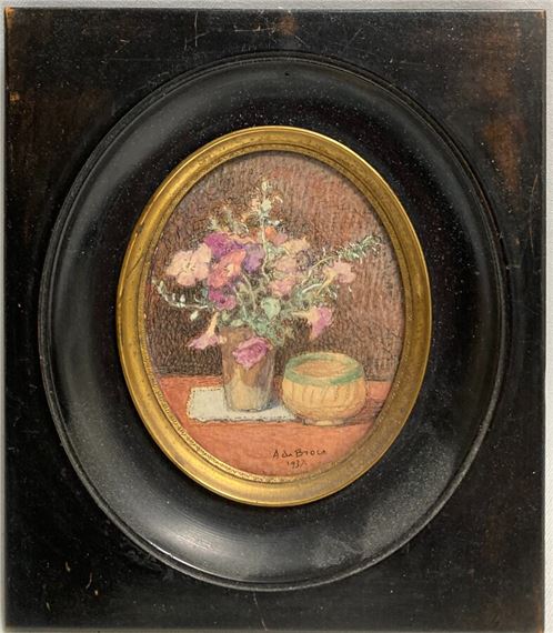 BOUQUET DE FLEURS ET COUPE by Alexis De Broca, 1937