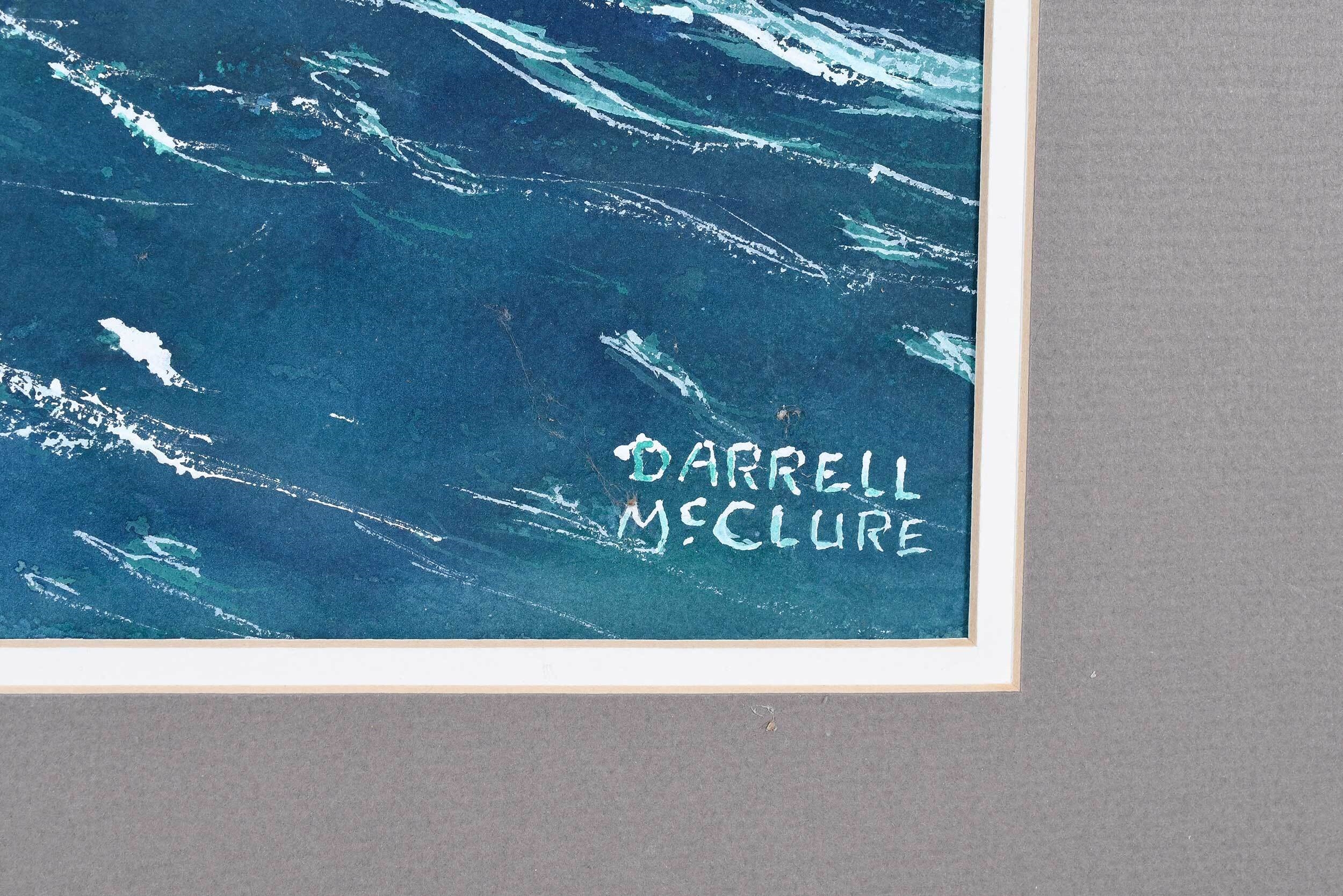 Artwork by Darrell McClure, The Ship Lion in a Moderate Gail, Made of Watercolors