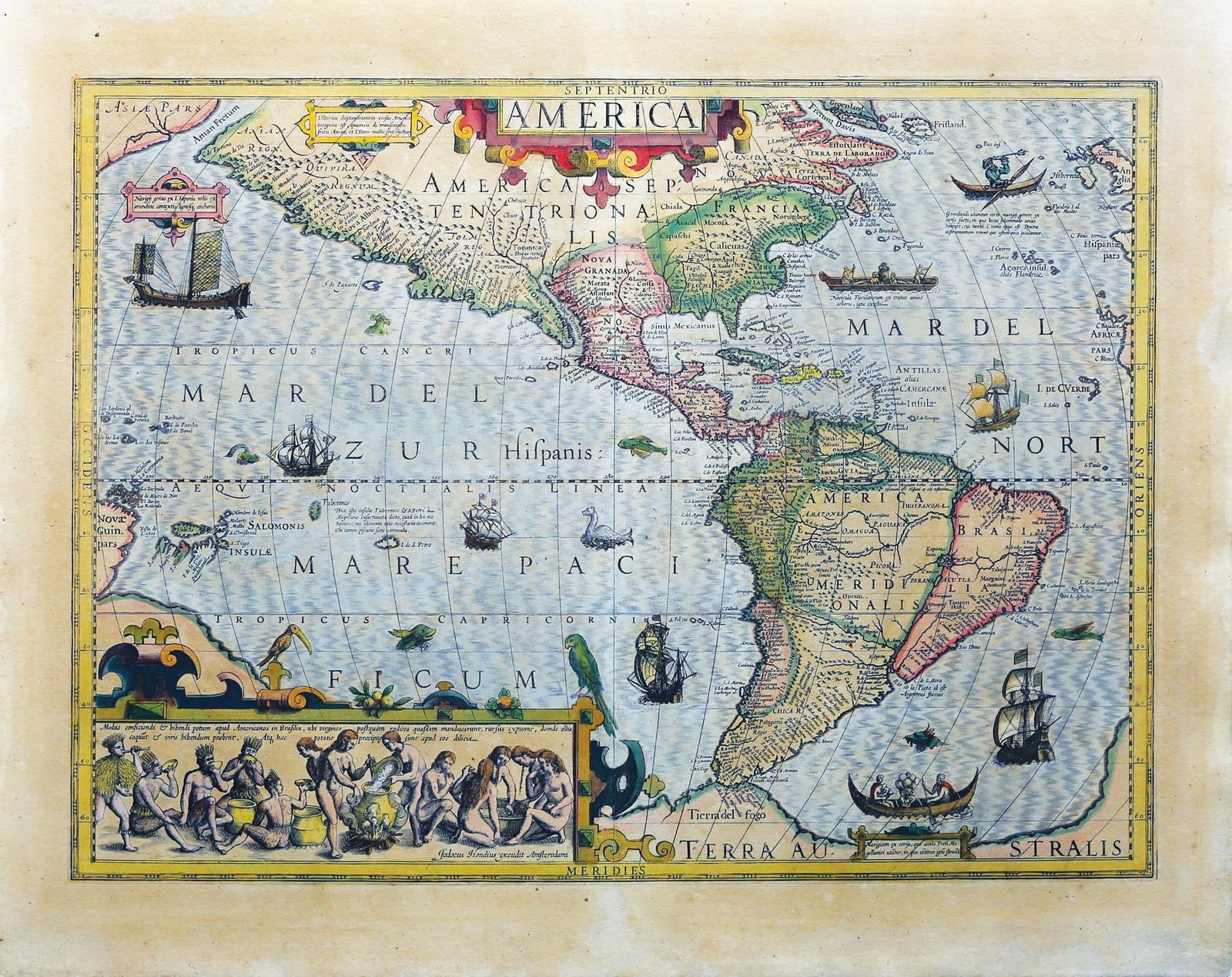 Jodocus Hondius | MAP OF THE AMERICAS (1606) | MutualArt