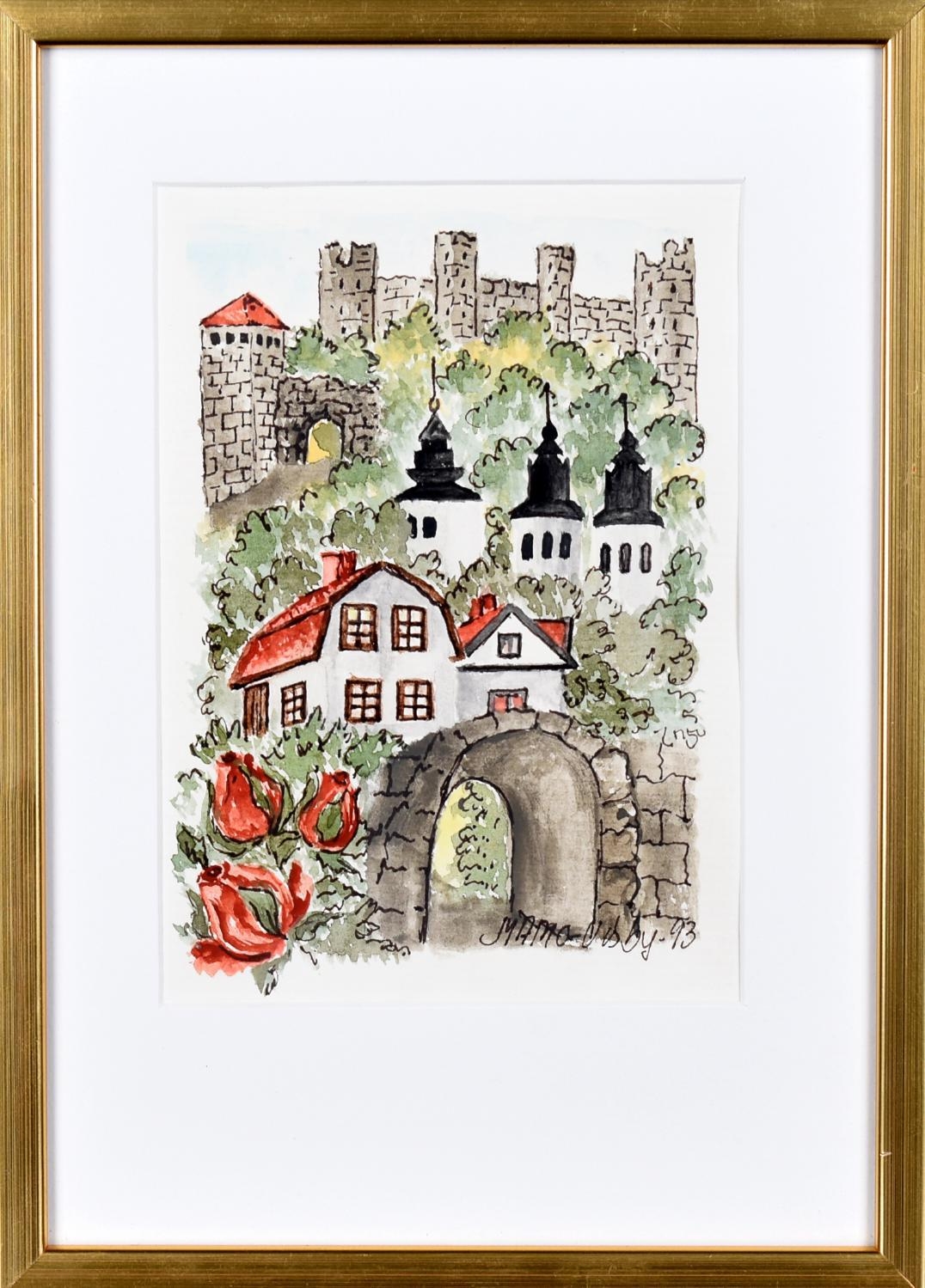 Artwork by Marita Merisalo, Visby motif, Made of Watercolor on paper