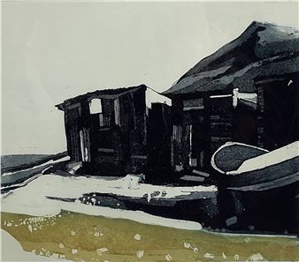 'Fishermen's Huts Skinningrove' - David Morris