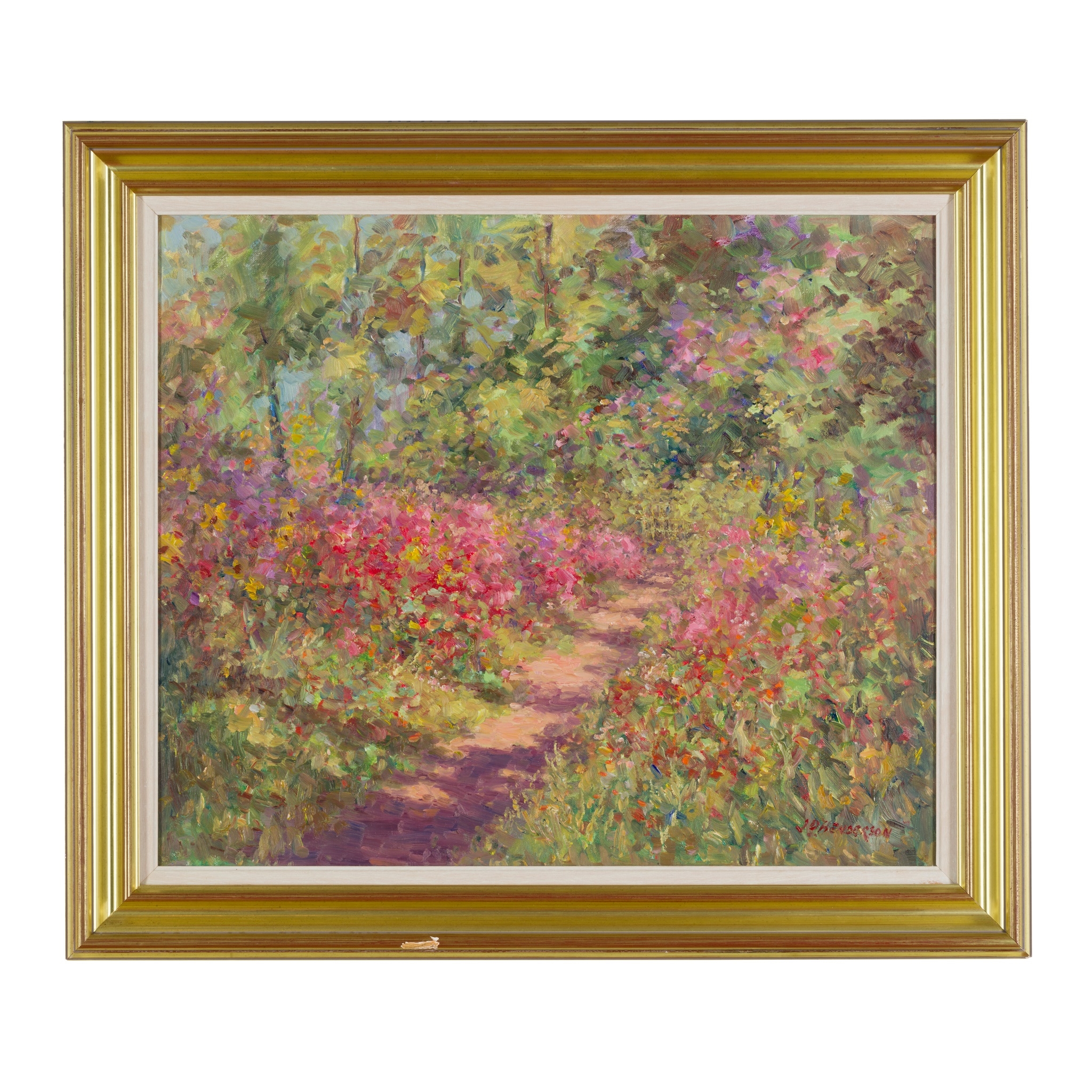 Artwork by J. D. Henderson, THE SUNLIT PATH, Made of oil on canvas