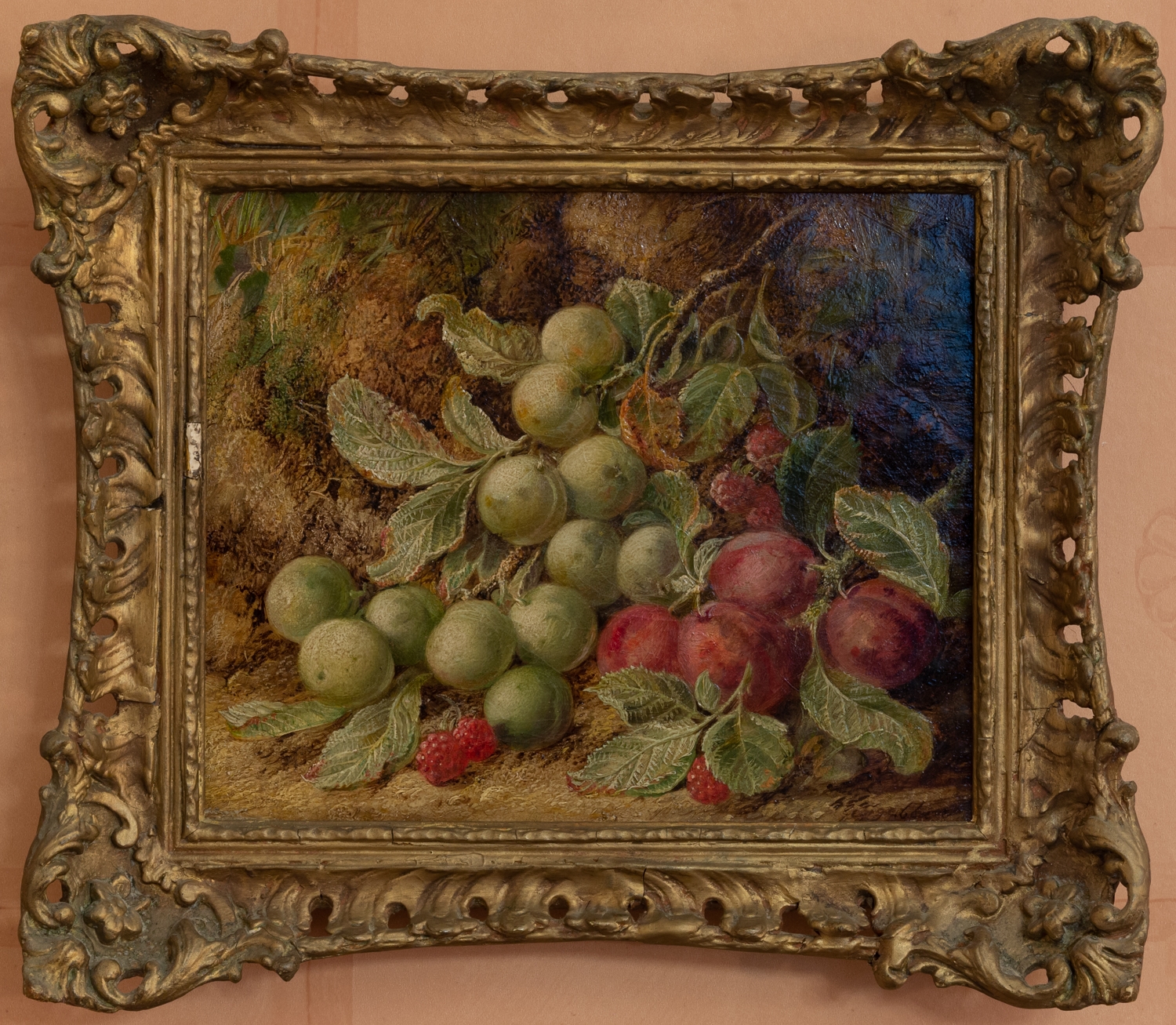 George Clare | STILL LIFE OF PLUMS AND RASPBERRIES | MutualArt