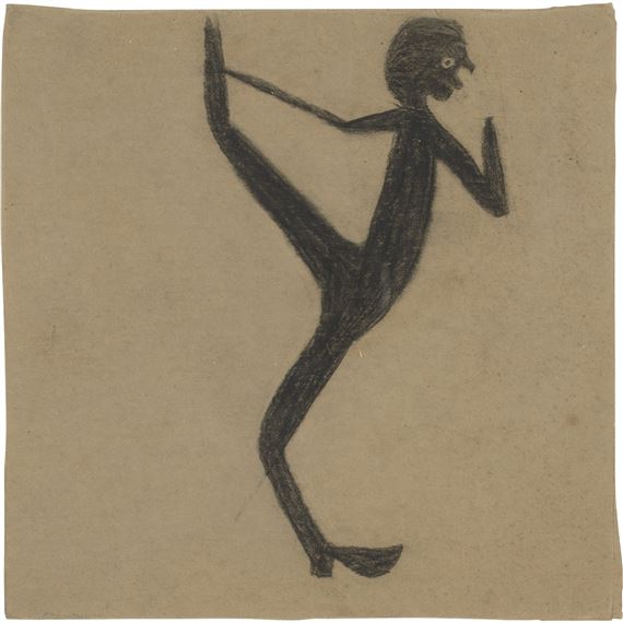 Black Dancer (Highkicking Man) by Bill Traylor, 1939-1942