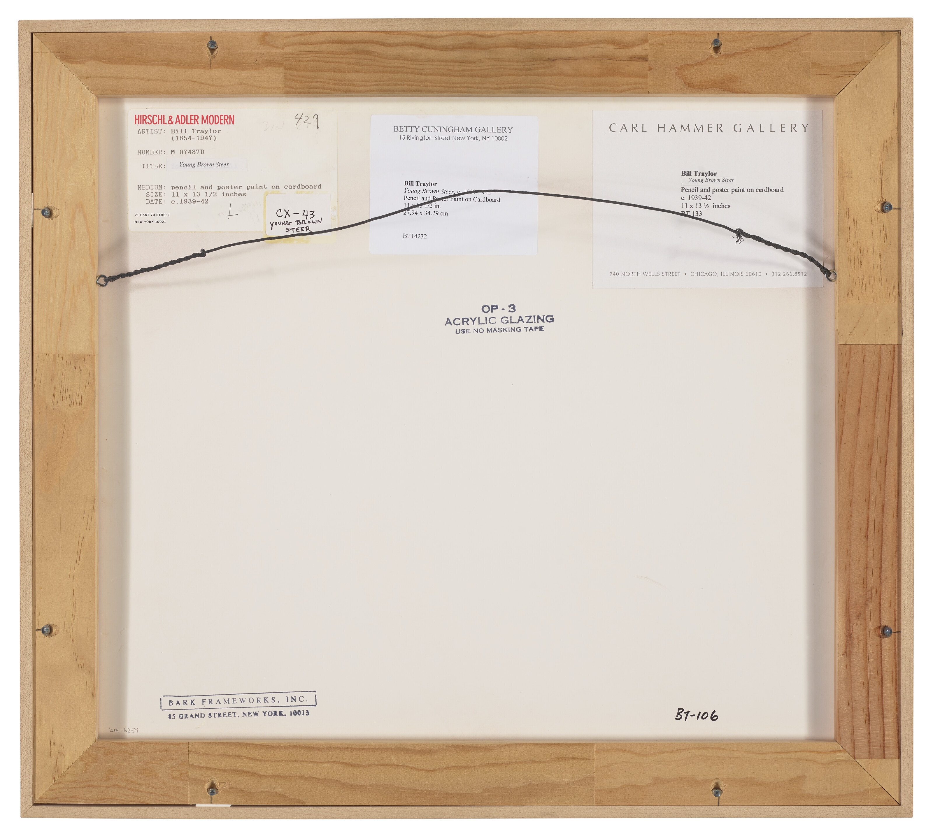 Artwork by Bill Traylor, Steer, Made of graphite and tempera on card