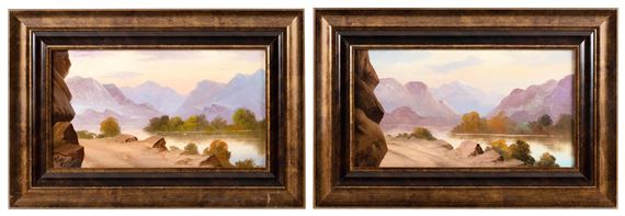 Pair of desert landscapes. by Willard Page