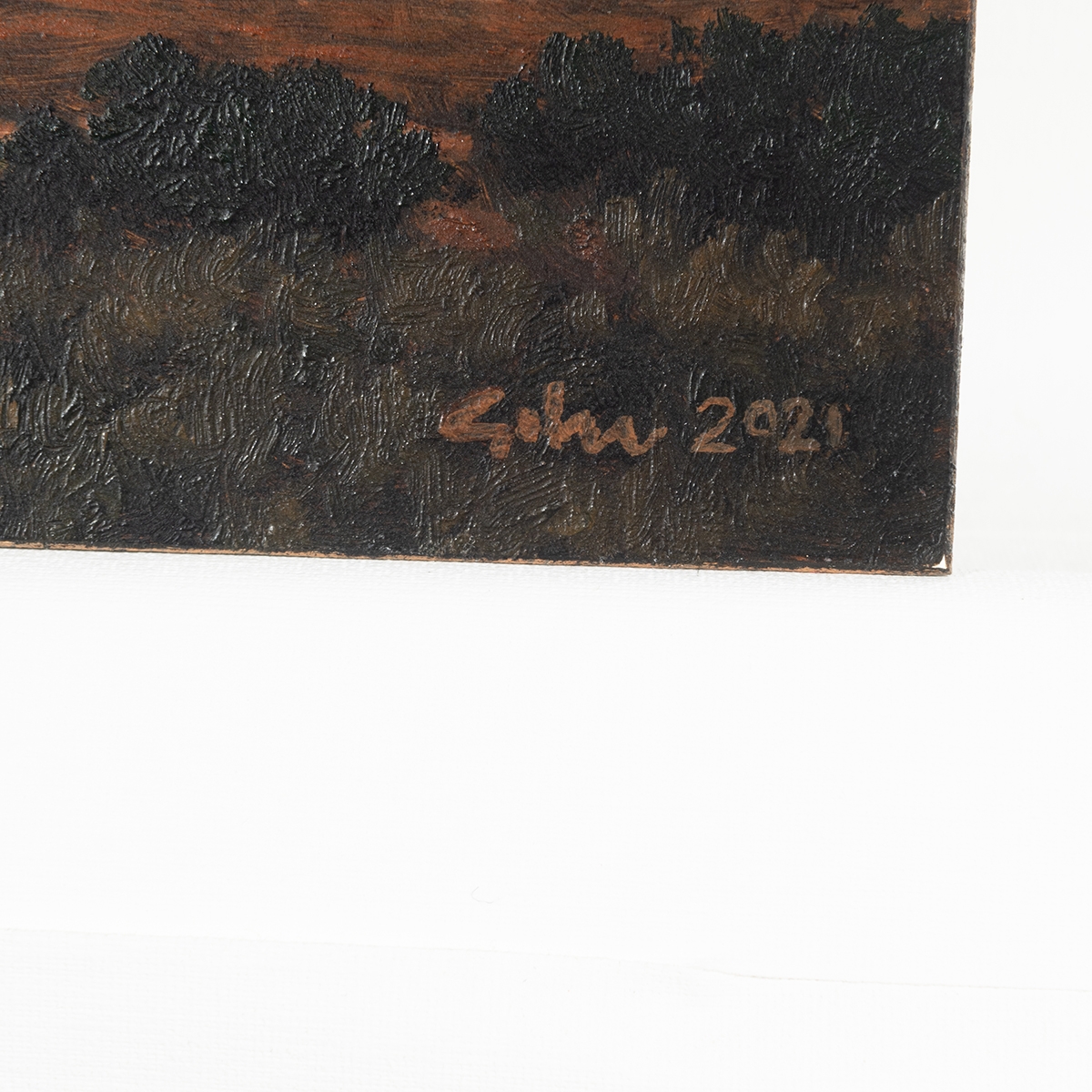 Artwork by Bradley W. Giles, Anasazi Ruins of Canyon de Chelly, Arizona, Made of oil on board