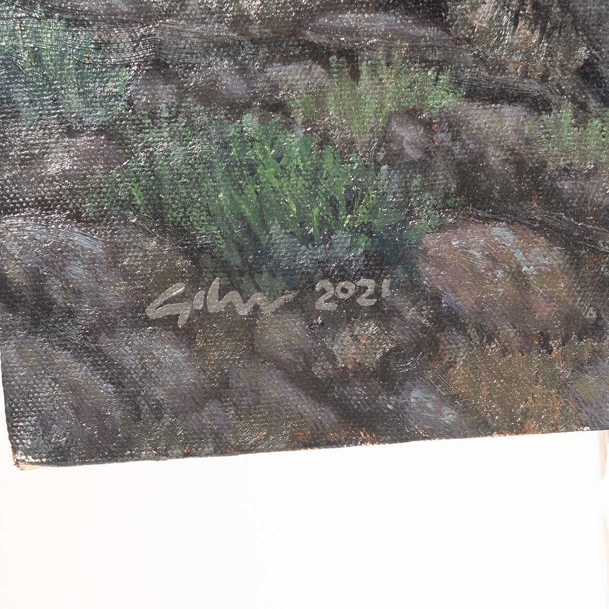 Artwork by Bradley W. Giles, El Capitan Firefall, Yosemite, CA, Made of oil on canvas