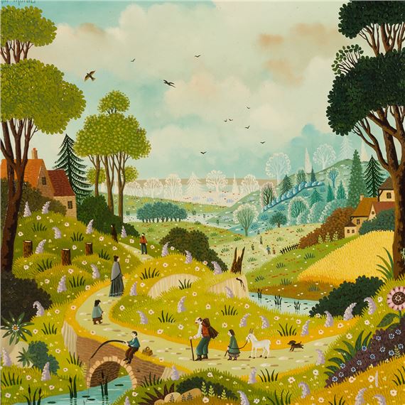 Villagers in a Landscape by Alain Thomas
