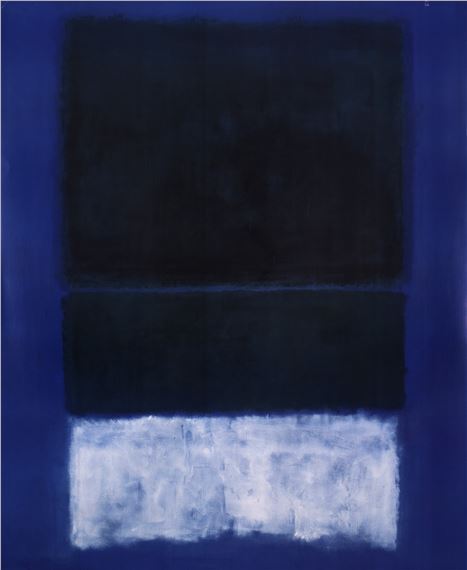 WHITE AND GREENS IN BLUE by Mark Rothko