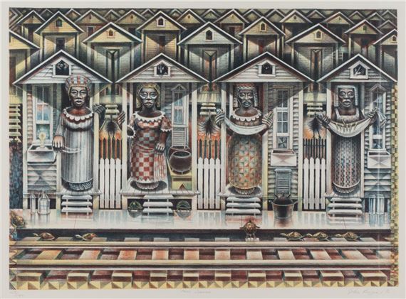 FOUR SEASONS by John Biggers, 1990