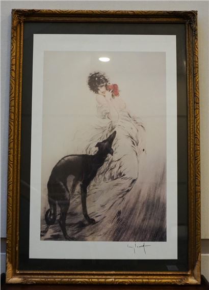 Louis Icart | Woman with Dog | MutualArt
