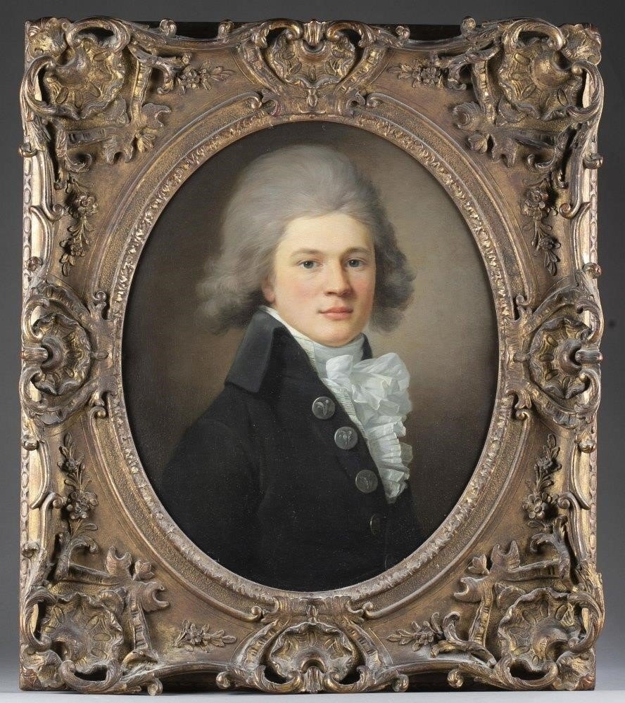 Jean-Louis Voille (Paris 1744-c. 1796 or 1801 ?) Portrait of John Cayley  (1730-1795), bust-length signed and dated 'Voi…