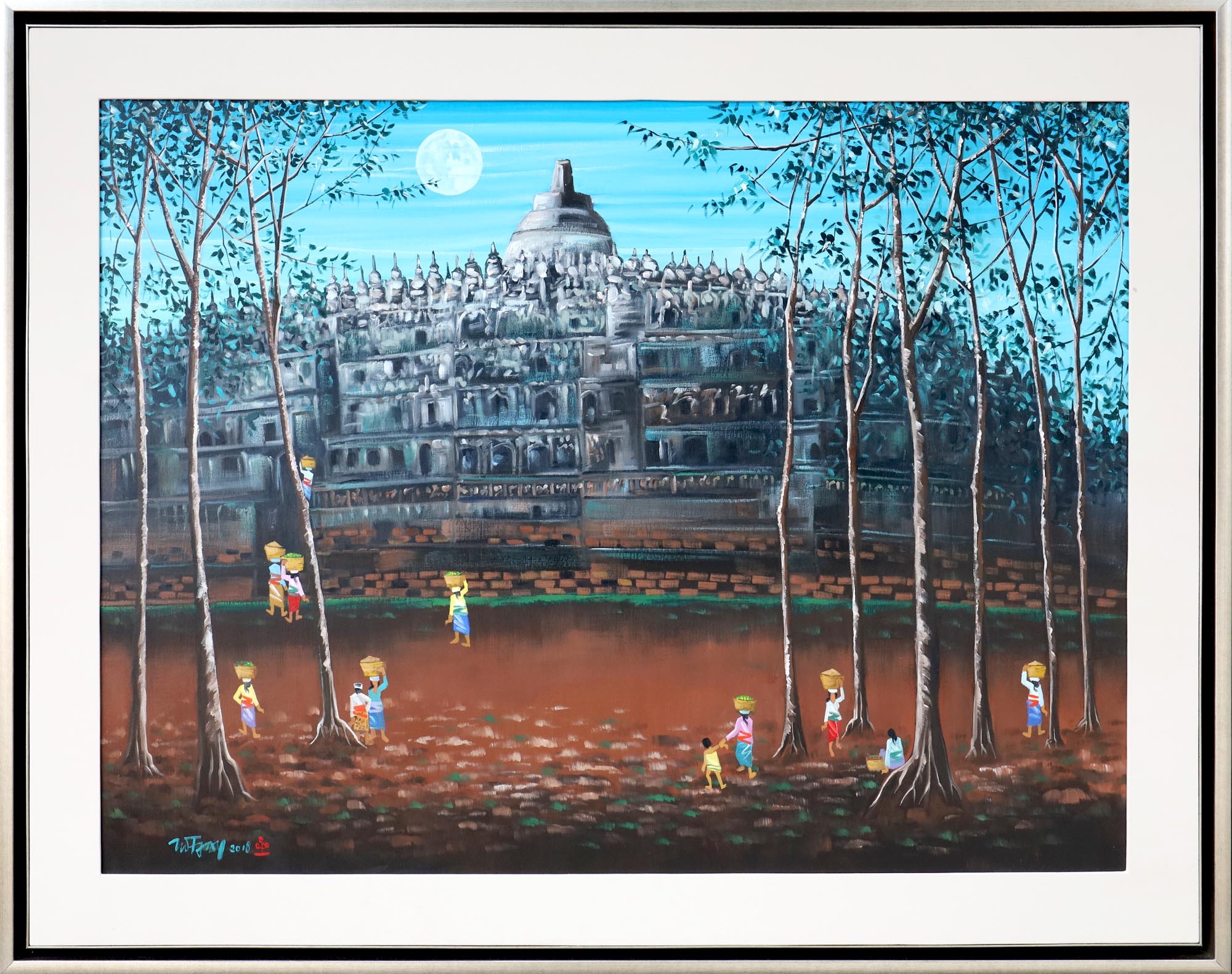 Artwork by Tio Tjay, Borobudur, Made of Oil on canvas