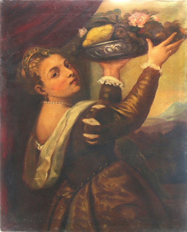 Lavinia mit Früchtekorb by Titian, nach um 1900