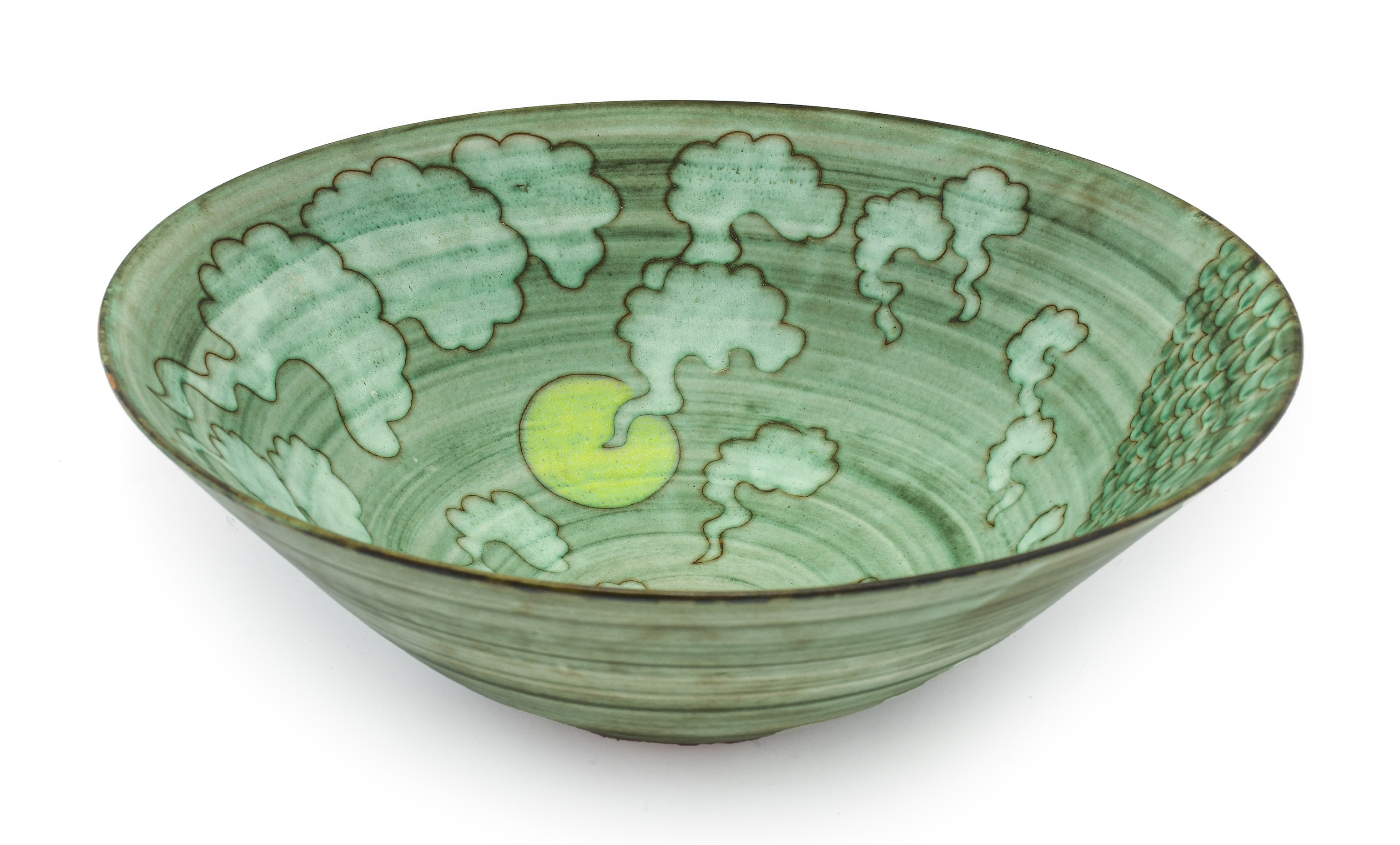 Artwork by Tessa Fuchs, Tessa Fuchs (1936-2012): A Large "Cliffs" Earthenware Bowl, Made of Earthenware