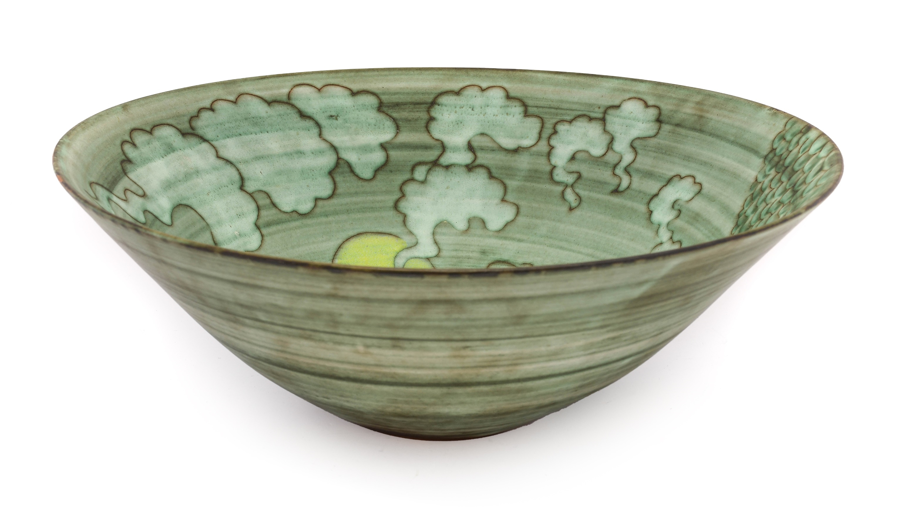 Artwork by Tessa Fuchs, Tessa Fuchs (1936-2012): A Large "Cliffs" Earthenware Bowl, Made of Earthenware
