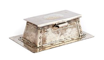 An Arts & Crafts Electro-Plated Double Inkwell - Arthur John Seward