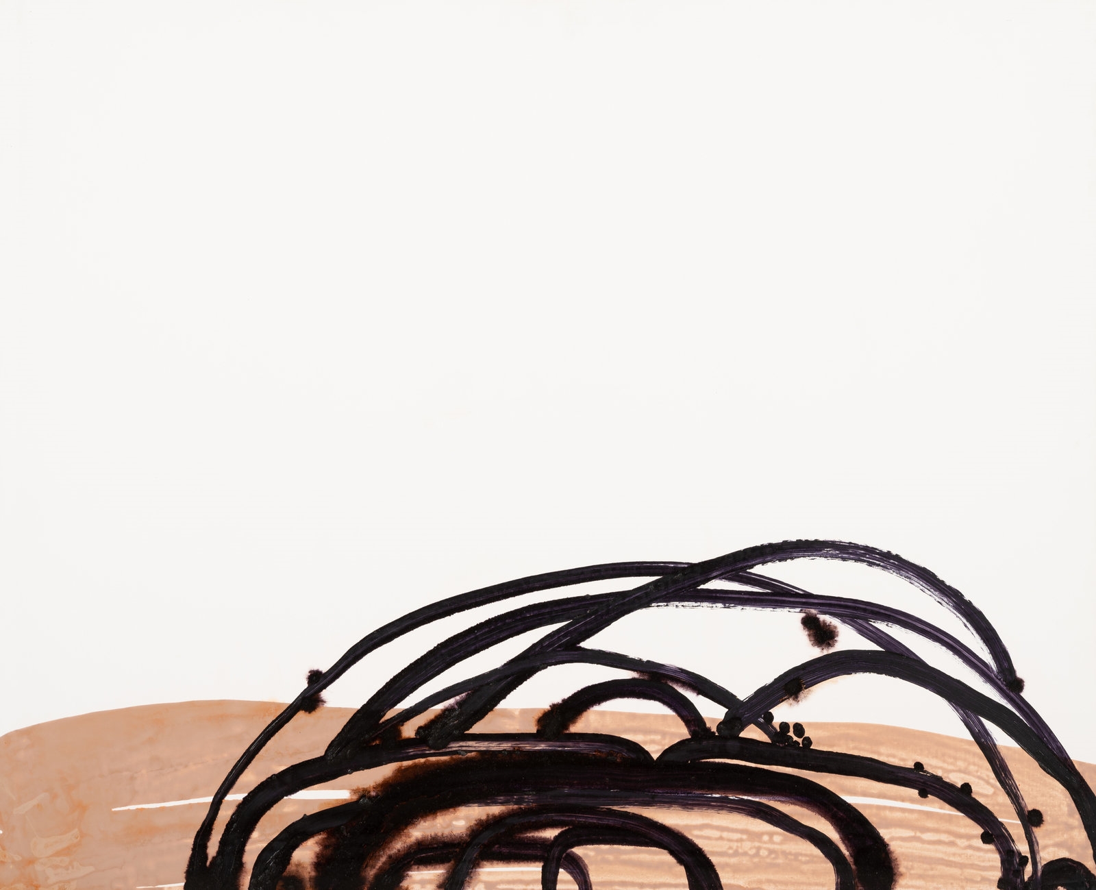 Artwork by Rita Rubas, Loops and Dot, Made of acrylic and gouache on canvas